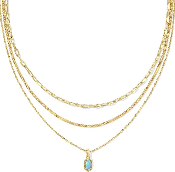 Kendra Scott Mini Elisa Triple Strand Necklace, Fashion Jewelry for Women