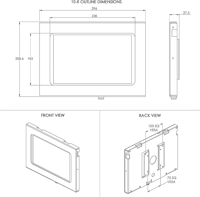 TABcare Locking Security Metal Case for Apple iPad 2 3 4 Tablet for Kiosk, POS, Store, Show Display (Black, iPad 2/3/4 9.7")