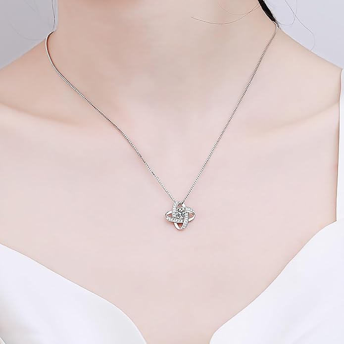 Wife Necklace From Husband To My Wife Necklace Soulmate Necklace For Women Future Wife Jewelry Birthday Christmas Valentine's gifts For Girlfriend Message Card & LED Box