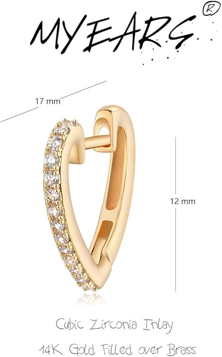 MYEARS Women Earrings Gold Huggie Hoop Ear Stud Cuff 14K Small Simple Hypoallergenic Everyday Jewelry