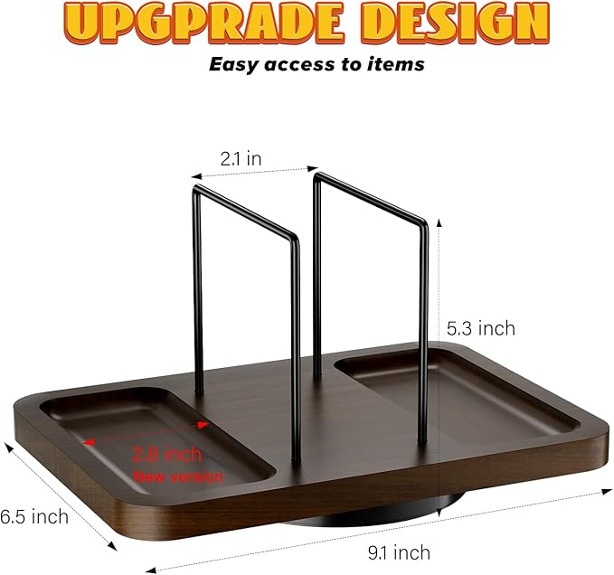 Napkin Holder for Table, Rotating Metal Napkin Dispenser with Salt and Pepper Shakers Caddy Standing Paper Towel Holder for Bathroom Kitchen Dining Table Decor Not Including Shakers