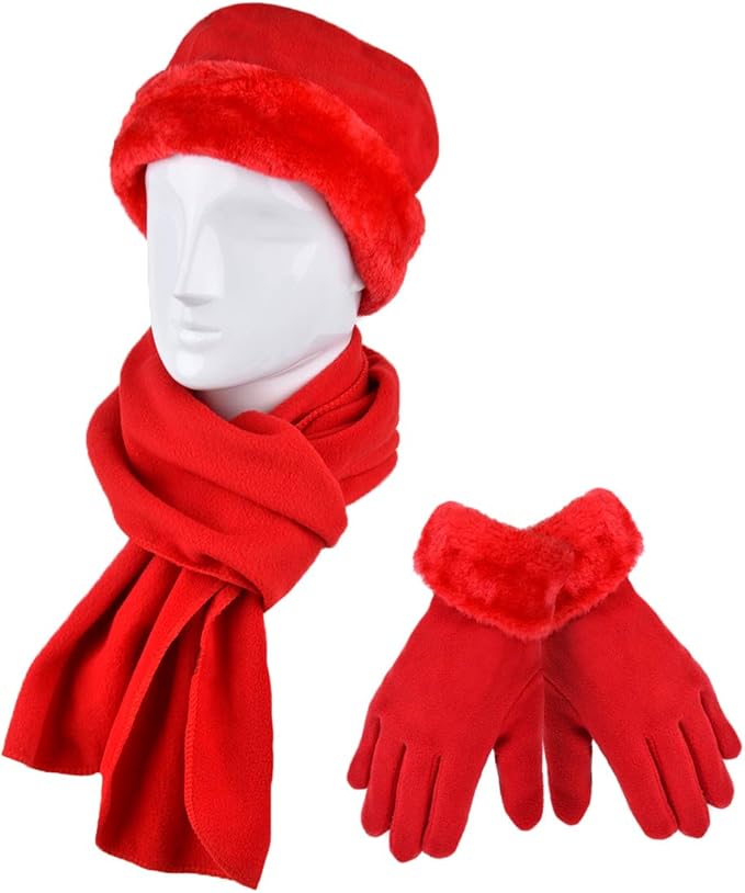 boxed-gifts Women's Warm Fleece Winter - Women's Hat and Glove Set + Hats Gloves Scarves for Women
