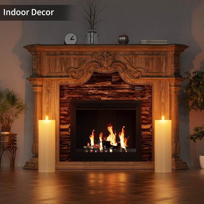 12" x 4" Large Outdoor Candle with Timer Waterproof Flickering LED Flameless Candle Battery Operated with Remote Fake Pillar Candle Realistic for Patio Porch Lantern, Ivory 1 Pack
