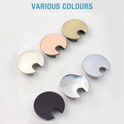 Desk Grommet 1-3/8" (35 mm), Desk Cord Hole Cover, Cable Grommet Metal Zinc Alloy Materilal, Desk Hole Grommet for Office and Home Table Cable, Detachable Cable Cord Organizer (Matte Silver 2 Pcs)