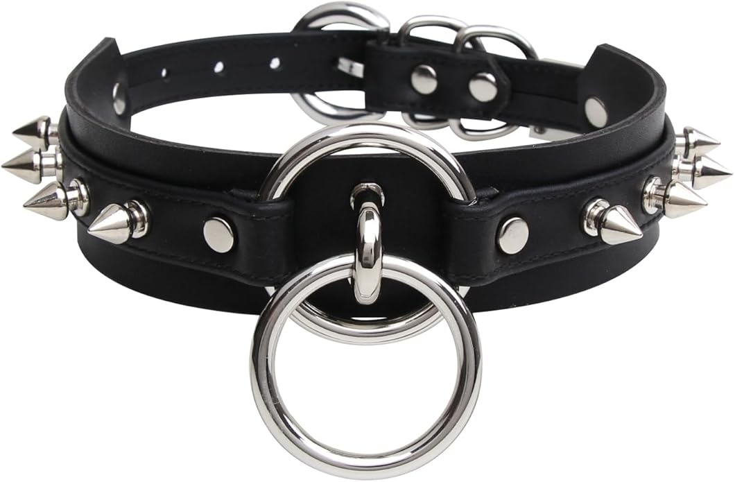 Lookook Fashion O-Ring Faux Leather Choker Necklaces Collar For Womens