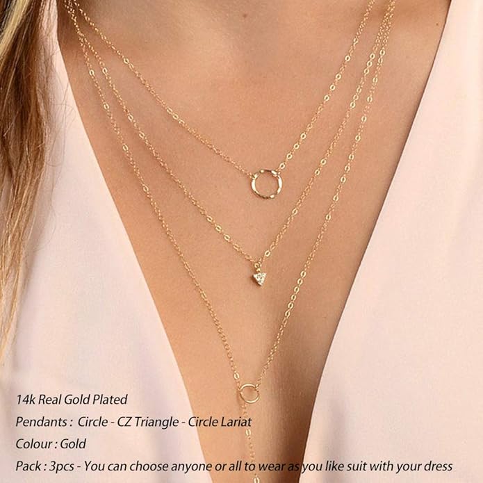 Turandoss Gold Layered Necklaces for Women - 14K Gold Plated Handmade Multilayer Bar Pearls Coin Disc Moon Butterfly Medallion Adjustable Dainty Layered Choker Necklaces for Women Jewelry