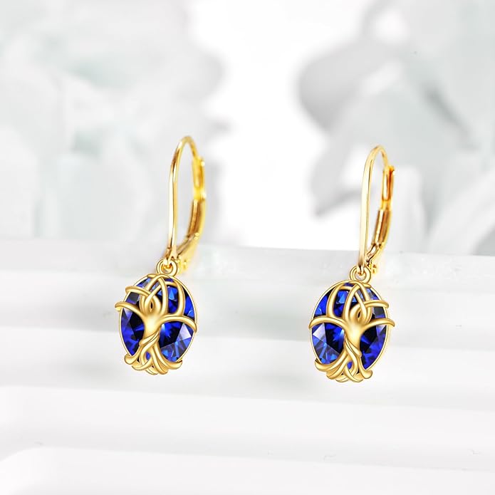 DOVRAN 10K 14K Solid Gold Leverback Earrings for Women Real Yellow Gold Filigree Dangle Earrings Trendy Jewelry Birthday Christmas Gifts for Wife Mom