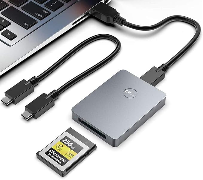 CFexpress Card Reader, USB 3.2 Gen 2 10Gbps CFexpress Tyep B Card Readers, Portable Aluminum Memory Card Adapter, Support for Thunderbolt 3/4 Port, for Professional Filmmakers, Photographers