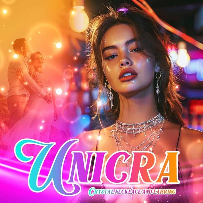 Unicra Silver Rhinestone Bridal Wedding Jewelry Set Crystal Necklace Earrings Sets Formal Prom Costume Jewelry Sets for Women and Brides