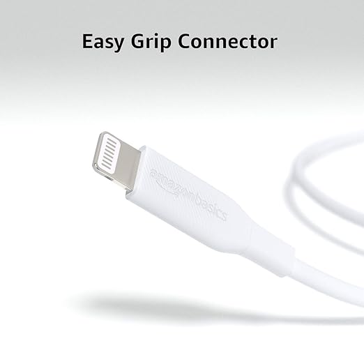 Amazon Basics USB - C to Lightning ABS Charger Cable, MFi Certified Charger for Apple iPhone 14 13 12 11 X Xs Pro, Pro Max, Plus, iPad, 6 foot, White