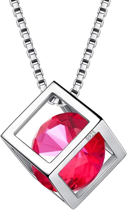 Aurora Tears Birthstone Necklace/Earring 925 Sterling Silver Women Cross/3D Cube/Cresent Moon Birth Stone Jewelry Mens Birthday Gift Anniversary Present