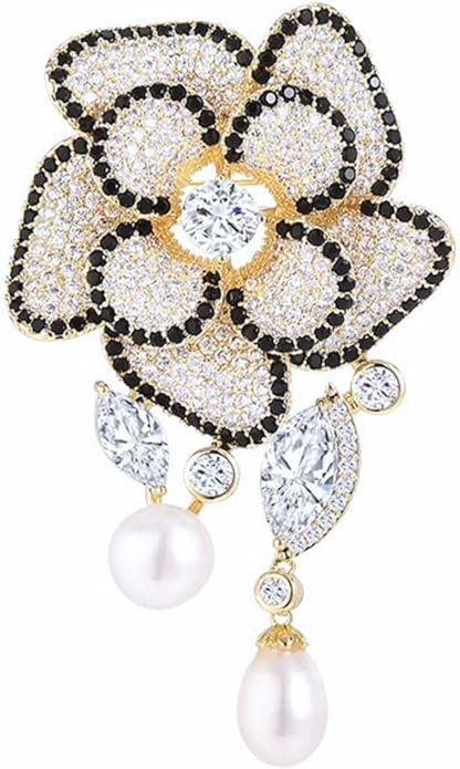 Flower Brooch for Women Rhinestone Flower Brooch Pins Floral Brooches Jewelry Gift for Mom Wife