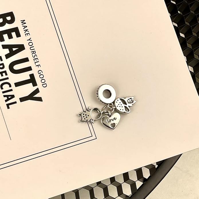 Parmuz 925 Sterling Silver Charm for Bracelet Necklace Dangle Love Mom Ocean travel Butterfly Party Charm Beads Pendants DIY Jewelry for Women