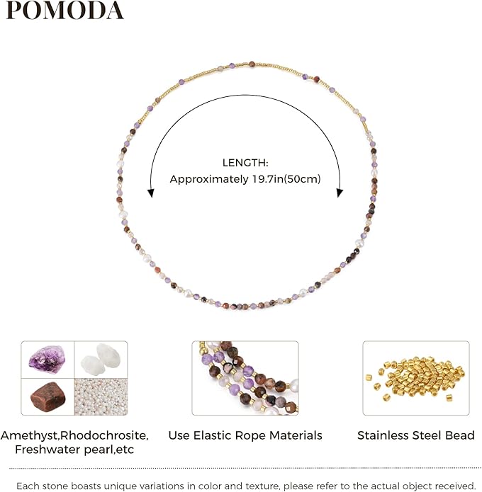 Beaded Bracelets Stack for Women Small Beaded Stretch Stone Bracelets Stackable Gemstone Crystal Dainty Boho 14K Gold Plated Beads Anklets Necklace Summer Jewelry for Women