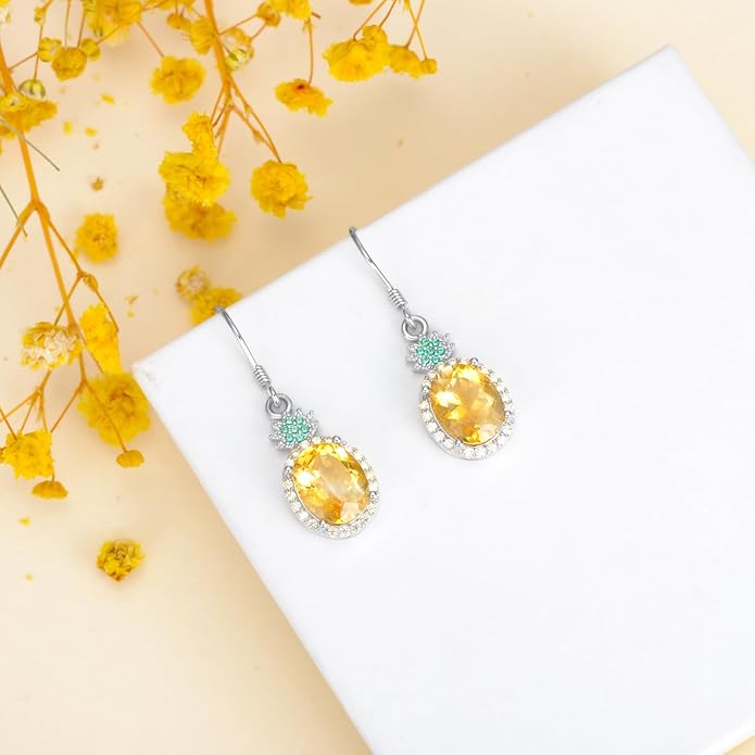 VONALA Flower Earrings for Women 925 Sterling Silver Rose/Lotus/Scottish Thistle/Tulip/Lilac/Mushroom/Pineapple Dangle Drop Earrings Flower Jewelry Gifts for Women Girls Birthday Gifts