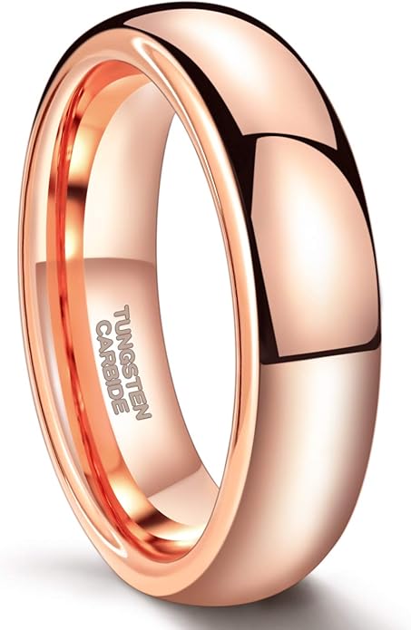 Greenpod 2mm 4mm 6mm Tungsten Wedding Bands Ring for Women Men Rose Gold Plated/Silver/24K Gold Plated/Black Polished Slim Engagement Promise Rings Comfort Fit Size 4-13