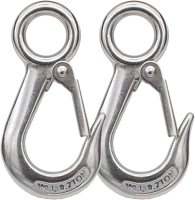 Alele 2Pack Grab Hooks, Slip Hooks,Stainless Steel Lifting Hook Rigging Accessory (Grab Hooks 200Kg 2p)