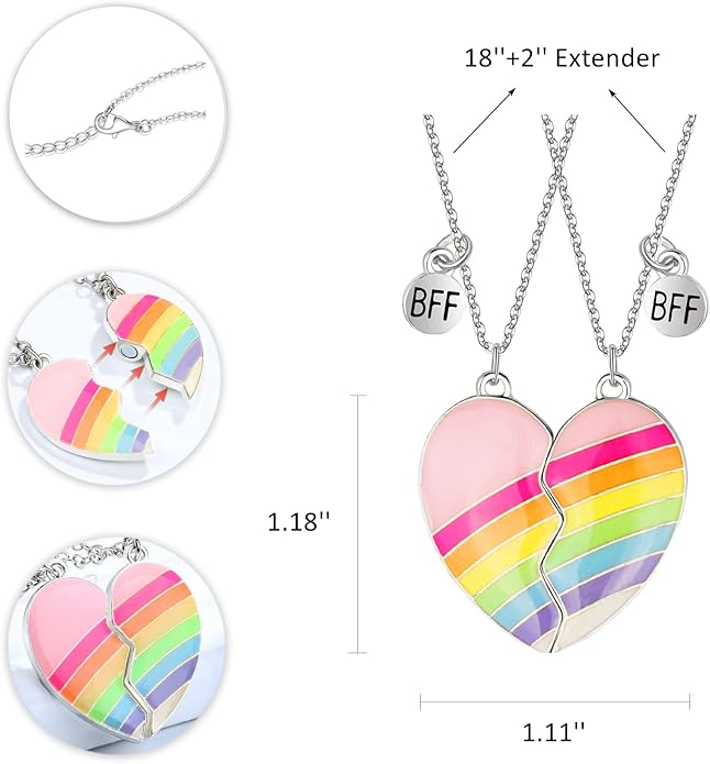 Couple Heart Or Cat BFF Best Friend for Girls Puzzle Friendship Pendant Necklaces,316L Stainless Steel