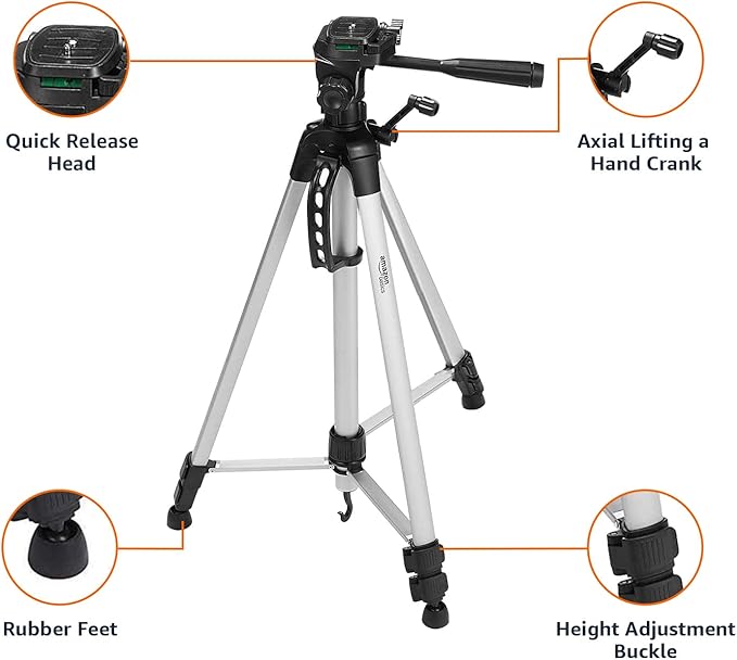 Amazon Basics 60 inch Lightweight Tripod with Bag, Black