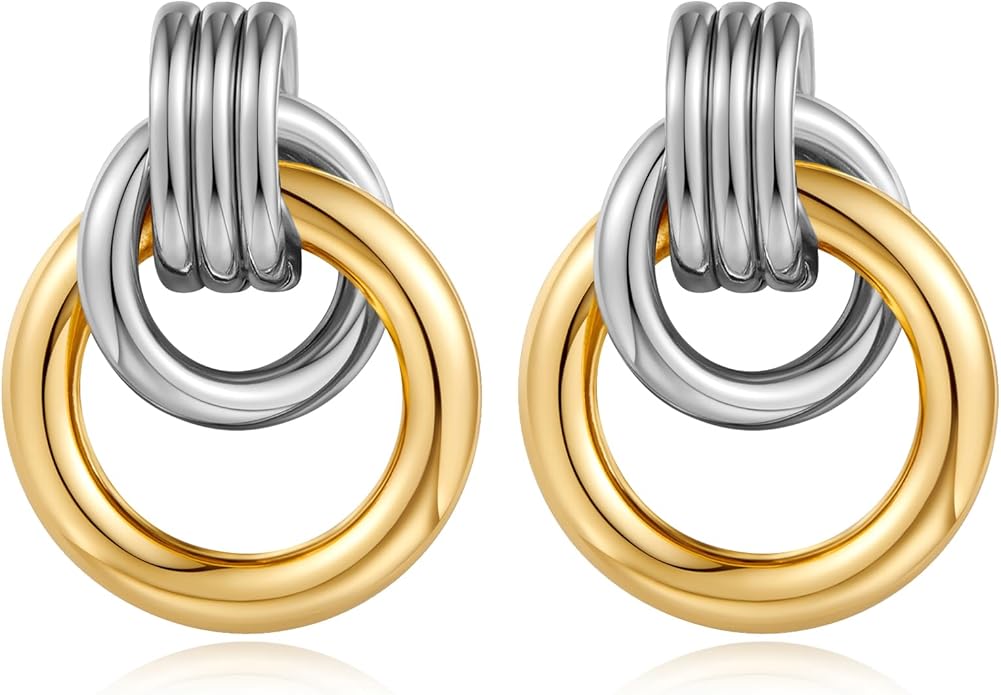 Gold Geometric Drop Dangle Earrings for Women Long Link Dangle Earrings Jewelry Gift