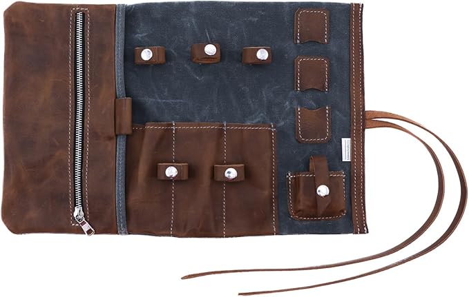 Tech Roll Organizer, Travel Tech Organizer, Cord Organizer, Jewelry Case (Coal Grey - Desert)