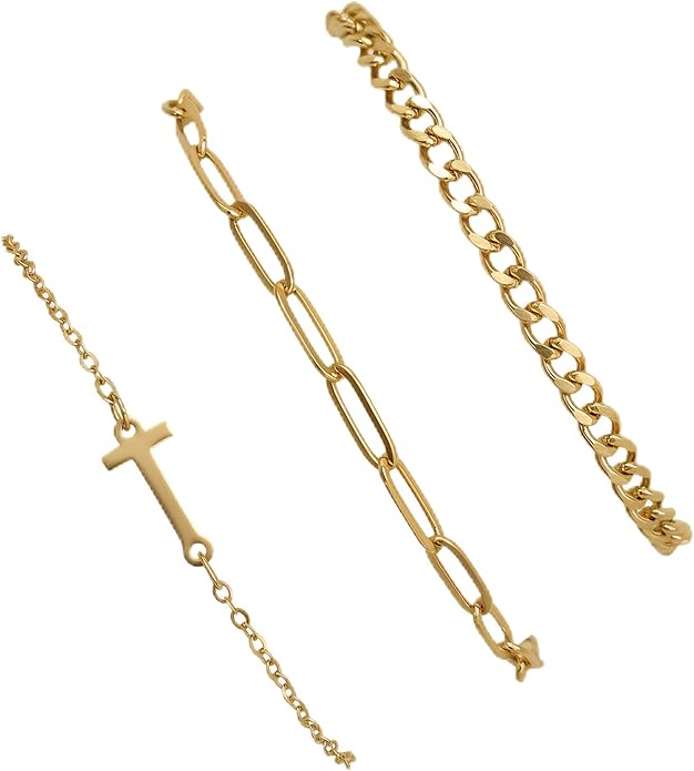 14K Gold Plated Bracelets for Women, A–Z Initial Charm Bangles Jewelry Set, Elegant Gold Accessories, Friendship Bracelet Gifts for Mom