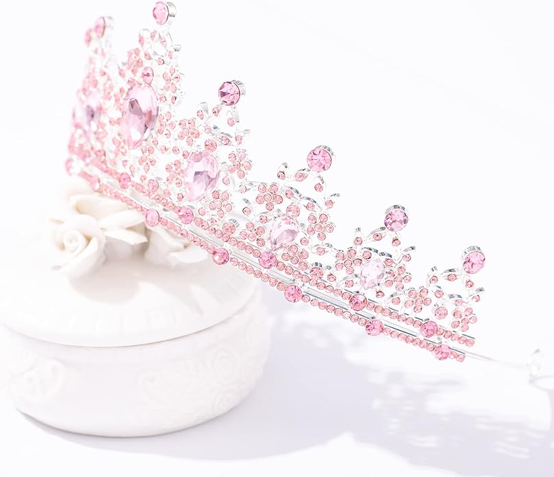 FORSEVEN Crystal Tiaras for Women, Wedding Tiaras and Crowns for Women Tiaras for Birthday Party Princess Crown Hair Accessories Bride Rhinestone Halloween Decorations Headband