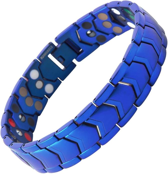 KYOSI 3X Magnetic Bracelets for Men Three rows Energy Stainless Steel Bracelet Magnet Link Mens Christmas Gift Jewelry