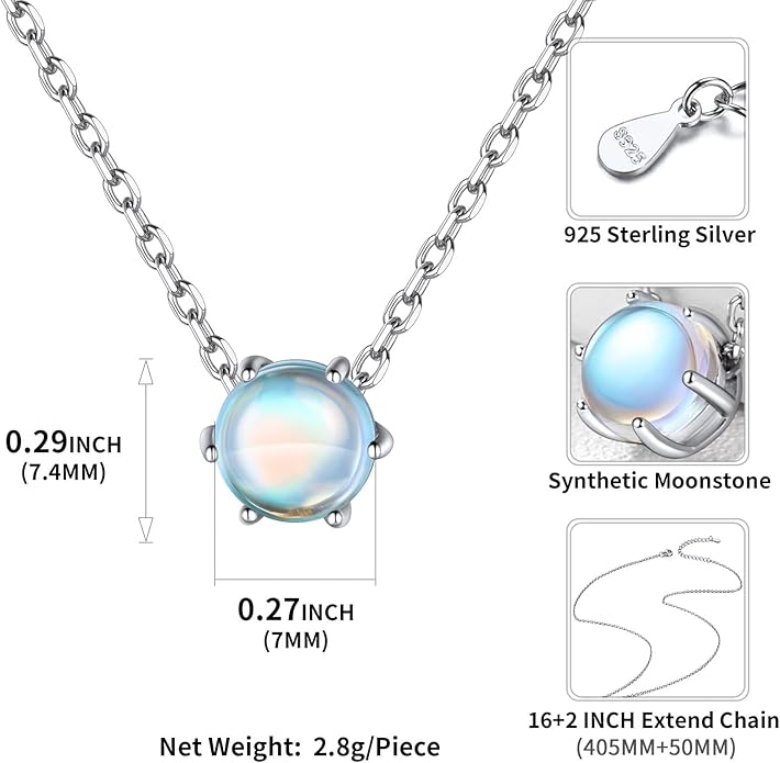 ChicSilver 925 Sterling Silver 12 Months Sparkling Round Cut Created Birthstone Pendant Necklace, 16 Inch Rolo Chain
