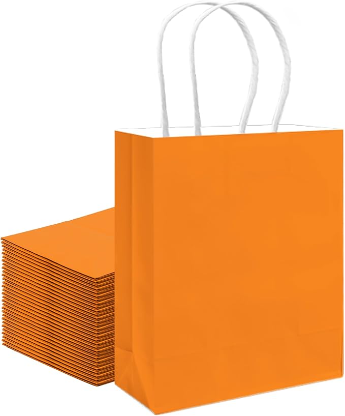 qiqee 30PCS Medium Gift Bag with Handles Bulk 11"x5"x8" Gift Bags Salmon Bags Multiple Uses (Medium Size)