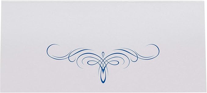 Decadent Flourish Place Cards, Royal Blue (Choose Color), Set of 25, Pre-cut and Scored - Wedding, Party, Dinner, and Special Events - Made in the USA