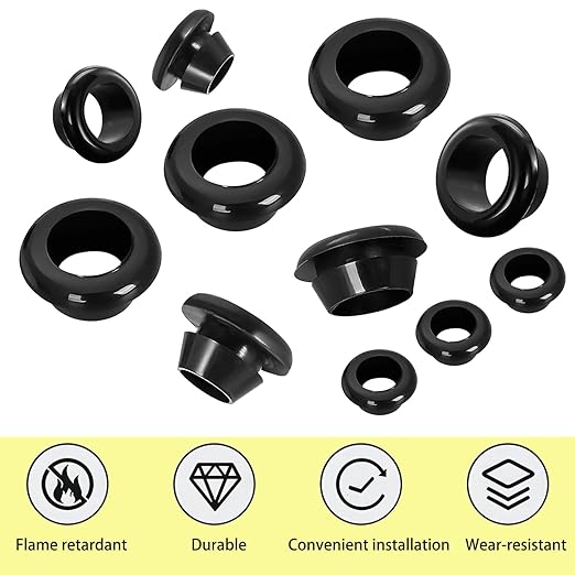 Qrity 20 PCS Rubber Grommets Cable Railing, Car Grommet, Cable Railing Protective Sleeves for Metal Posts, ID 8mm Mount Dia 10mm