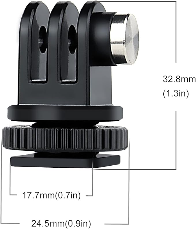 SOONSUN Tripod Mount Kit with 1/4"-20 Conversion Adapter and Cold Shoe Mount with 1/4" Thread, Compatible with GoPro Hero 13 12 11 10 9 8 7 6 5, DJI Osmo, AKASO, SJCAM, Insta360, DSLR Cameras