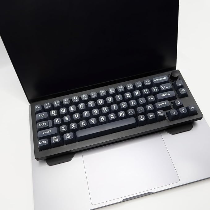 Kado Lift Riser Acrylic for External Keyboard, Frosted Surface Black, Office Gaming Laptop Keyboard Cover Mechanical 40%/60%/65%/70% Stand Holder Made for MacBook Air/Pro 13"/14"/15"/16"