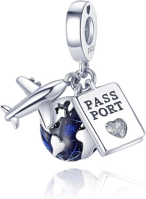 MULA 925 Sterling Silver Charms for Bracelets and Necklaces Airplane Passport Dangle Pendants Beads Butterfly Dragonfly Charms Jewelry Charm for Women