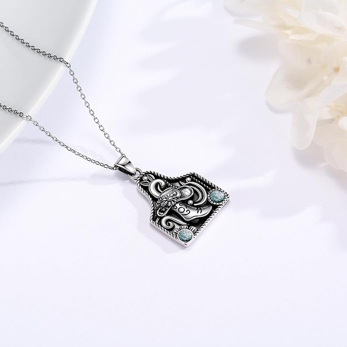 Western Cowboy Necklace 925 Sterling Silver Horseshoe Pendant Western Jewelry Cowgirl Gifts for Women Girlfriend Cowboy Cowgirl