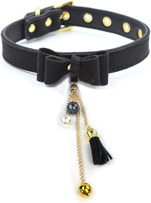 Bell Choker Collar Necklace Lolita Bow Collar Cat Kitty Velvet Necklace