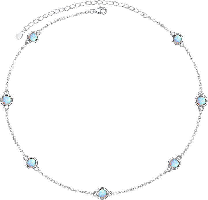 FLYOW S925 Sterling Silver Dainty Butterfly/Moonstone/Turquoise/Agate/Circle Choker Necklace Short Dainty Layered Pendant Necklace Jewelry for Women Girls