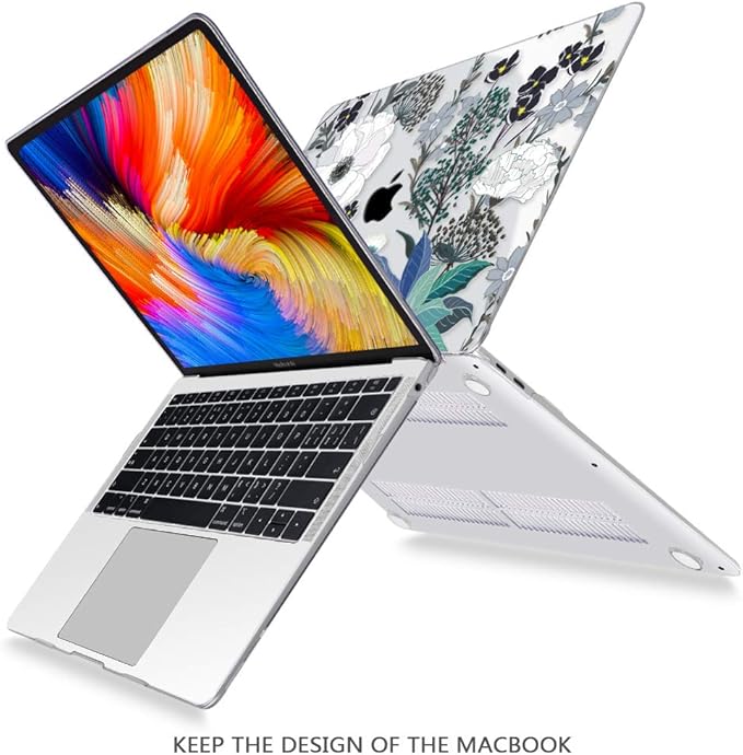 Mektron for MacBook Air 13 Case A1466/A1369 (2010-2017 Release), Snap-on Plastic Hard Shell Cover for MacBook Air 13.3 inch with Keyboard Cover, Retro Florals