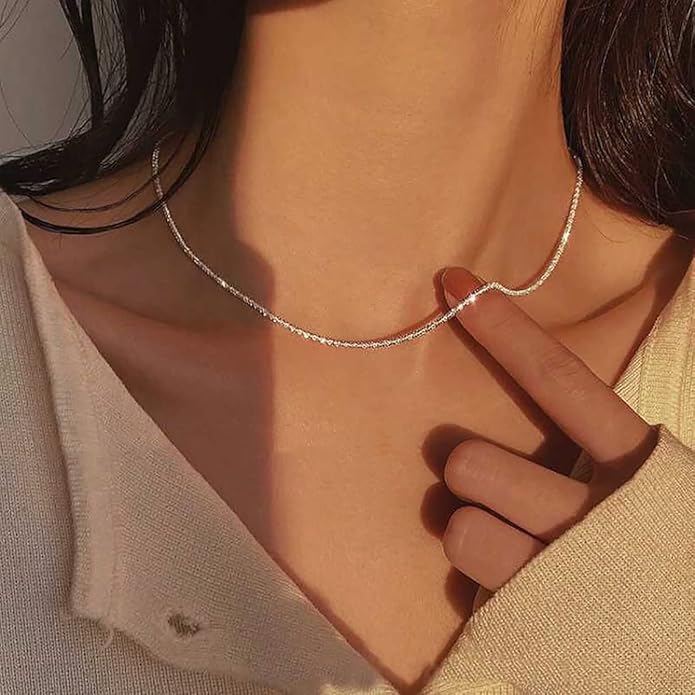 Gold Layered Necklaces for Women, 14K Gold Plated Dainty Gold Chain Choker Necklace Stack, Herringbone Gold Necklaces Set