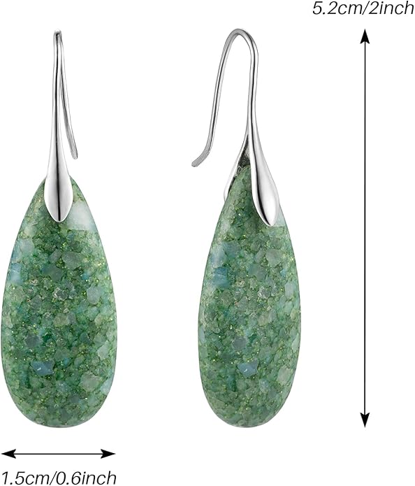 SELOVO Stone Fishhook Dangle Drop Earrings Statement Earrings for Women Stone
