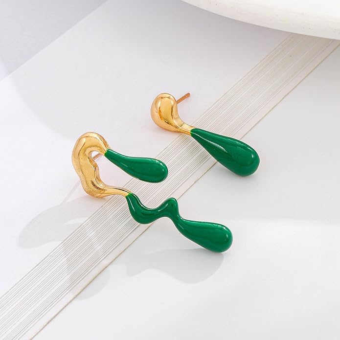 Teardrop Earrings Gold Palated Earrings Large Irregular Geometric Studs Big Lightweight Waterdrop Earrings Jewelry for Women