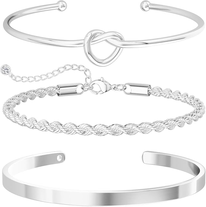 Gold Bangle Bracelets for Women, Non Tarnish Dainty 14K Gold Plated Cuff Bracelets Stackable for Women,Waterproof Bracelet Stack Gold Jewelry Gifts Trendy Adjustable Accessories