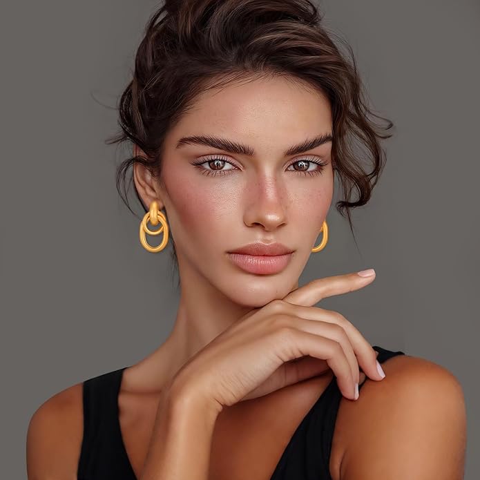 Gold Geometric Drop Dangle Earrings for Women Long Link Dangle Earrings Jewelry Gift
