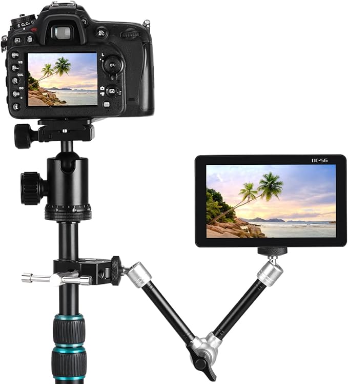 11" Adjustable Magic Arm DSLR Mirrorless Action Camera Camcorder Smartphone LCD Monitor Video Vlog Rig w/Clamp Holder Mounts fit for GoPro iPhone