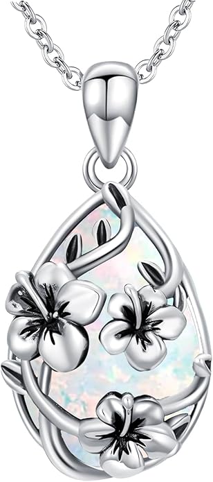 JUSTKIDSTOY Moonstone Necklace 925 Sterling Silver Teardrop Pendant Necklace Jewelry Gifts for Women Girls