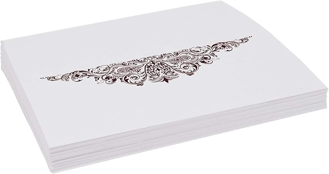 Paisley Place Cards, Chocolate (Choose Color), Set of 60, Pre-cut and Scored - Wedding, Party, Dinner, and Special Events - Made in the USA