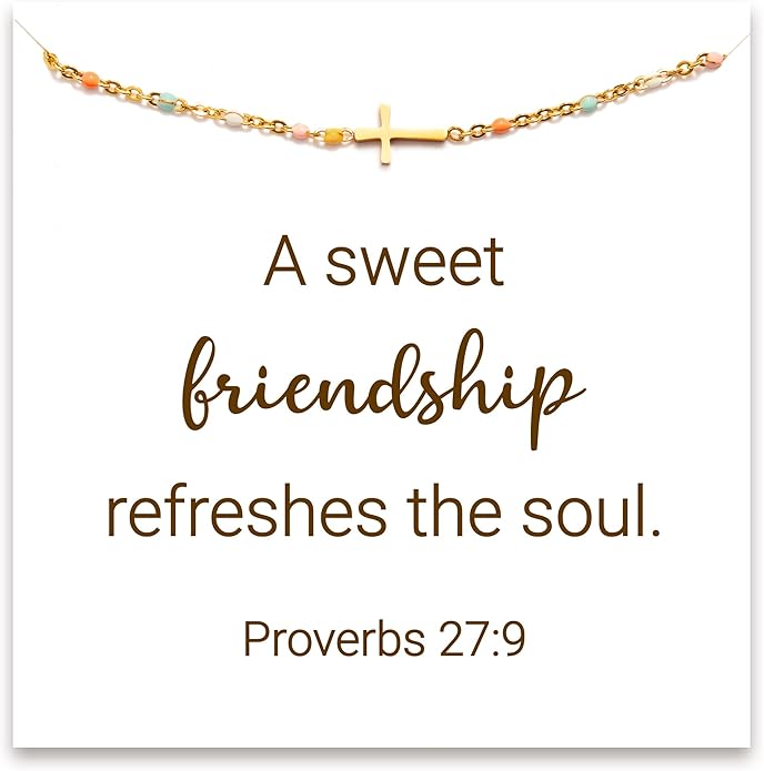 STORYJEWELLERY Friend Bracelet, Friendship Gifts for Women, Friendship Bracelets, Cross Bracelets, BFF Gift, Birthday Valentines Day Gifts for Friend, Religious & Christian Gift
