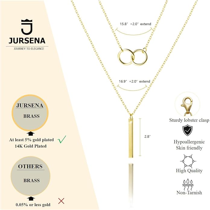 Layered Gold Necklaces for Women, Stackable 14K Gold Plated Necklace, Dainty Cross/Circle/Heart Pendant layered Necklace, Adjustable Dainty Gold/Silver Necklace Jewelry Set for Women