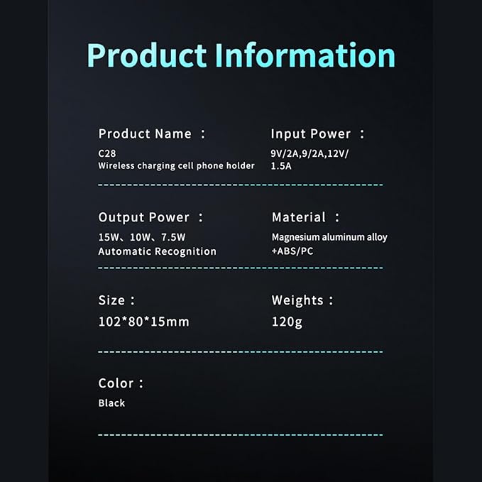 Car Phone Holder Wireless Car Charger, 15W Fast Charging Auto Sensing Clamping Phone Holders for Your Car Vent 360 Adjustable Car Mount for iPhone 16 15 14 13 12 Pro Max, Samsung Glaxy Series